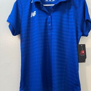 New Balance Royal Blue Striped Polo
